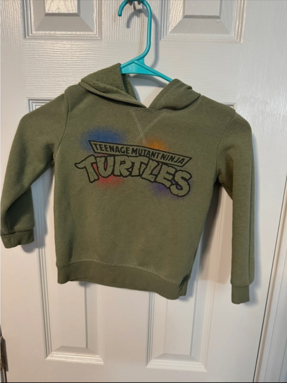 Nickelodeon Olive Green Kids Hoodie with Teenage Mutant Ninja Turtles Graphic